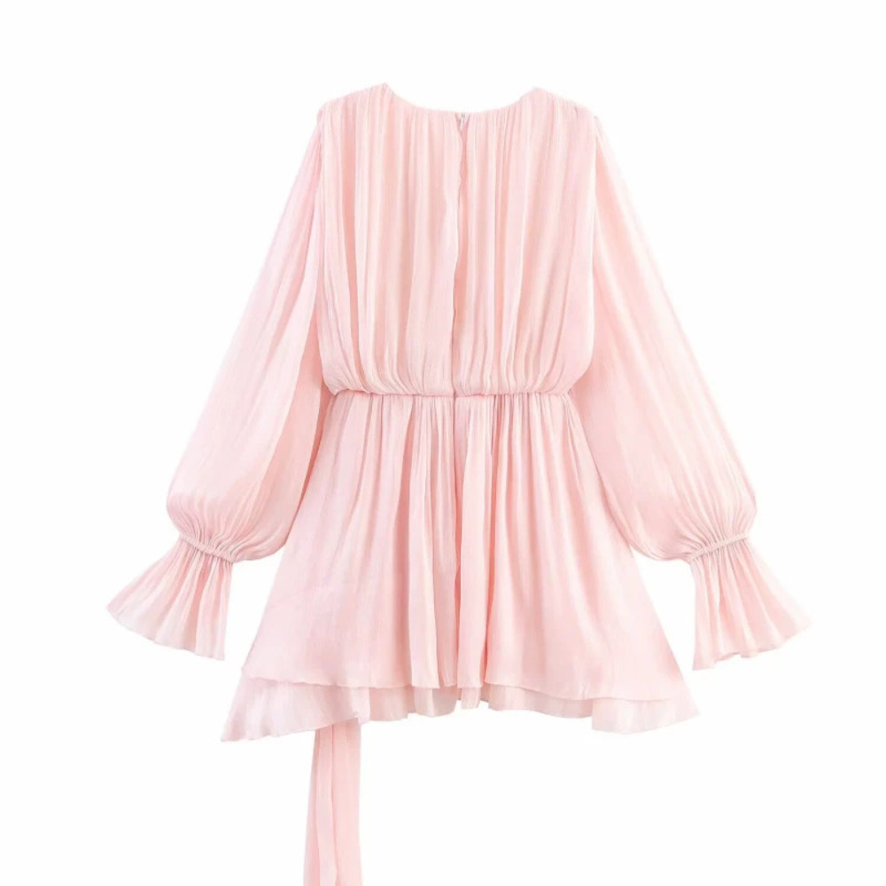 ZARA Summer Double Layer Ruffle Sheer Flowy Dress